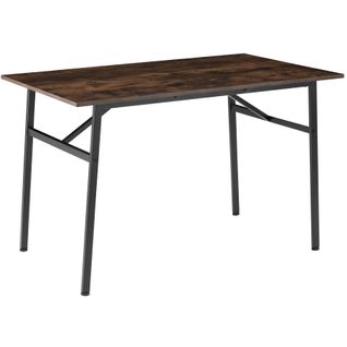 Table De Salle à Manger Style Industriel 120 X 75 X 76 Cm Bois Foncé