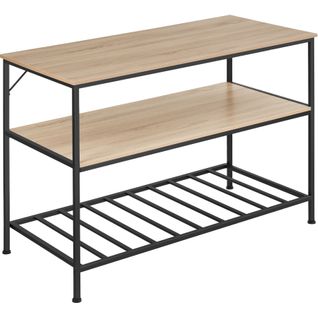 2 Étagères De Cuisine Style Industriel Grillagées Bois Clair