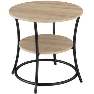 Table D'appoint Style Industriel 55 X 56 Cm Bois Clair