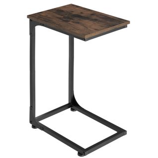 Table D'appoint Style Industriel 40 X 30 X 63 Cm Bois Foncé