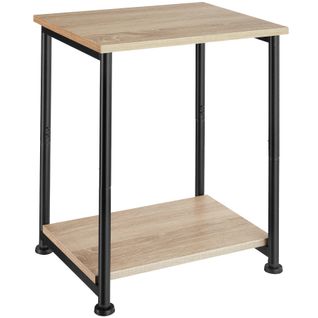 Table D'appoint Style Industriel 38,5 X 30 X 51,5 Cm Bois Clair