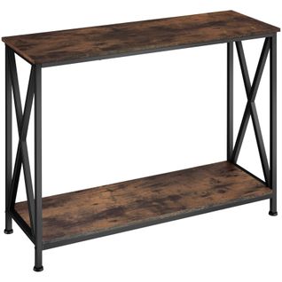 Table Console Style Industriel 100 X 35 X 80,5 Cm Bois Foncé