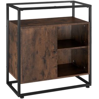 Commode Style Industriel En Bois Et Acier Bois Foncé