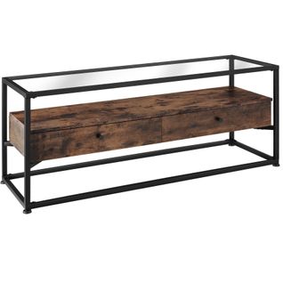 Buffet Bas Style Industriel En Bois Et Acier Bois Foncé