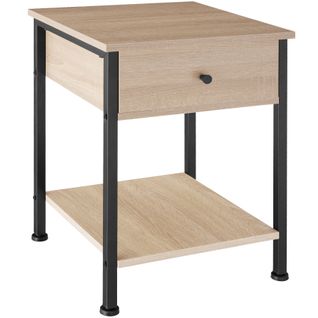 Table De Chevet Style Industriel 40 X 40 X 555 Cm Bois Clair