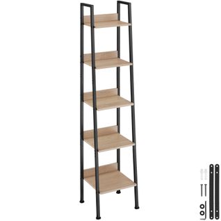 Étagère Style Industriel Anti-basculement 575x34x138 Cm Bois Clair
