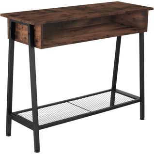 Table Console Style Industriel 100 X 35 X 80,5 Cm Bois Foncé