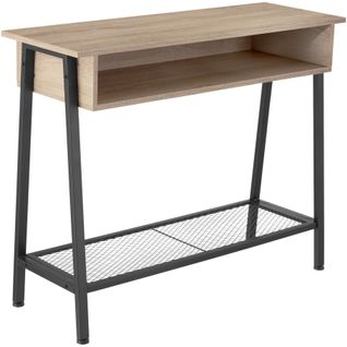 Table Console Style Industriel 100 X 35 X 80,5 Cm Bois Clair