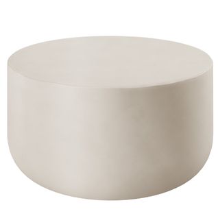 Table Basse Ronde Pour Intérieur et Extérieur 80x39,5 Cm Blanc