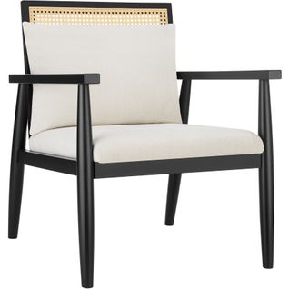 Fauteuil Lounge Avec Cannage Viennois Et Coussin Blanc