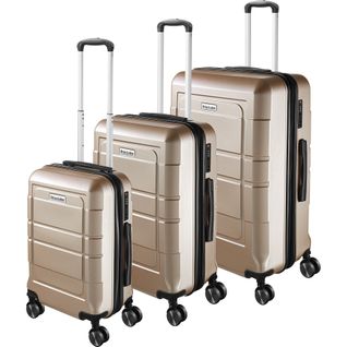 Set De Valises Rigides 3 Pièces Avec Serrure à Code Et Poignée Télescopique