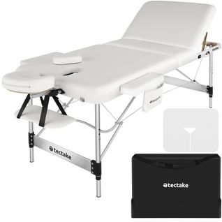 Table De Massage Pliante Largeur 78cm Réglable En Hauteur Blanc