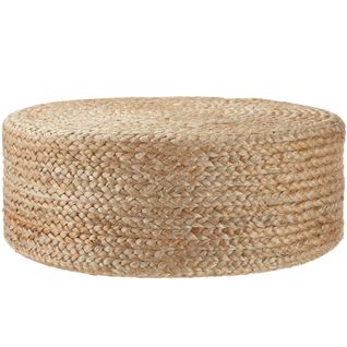 Pouf Rond En Jute Style Bohème Fait Main 100 % Fibres Naturelles