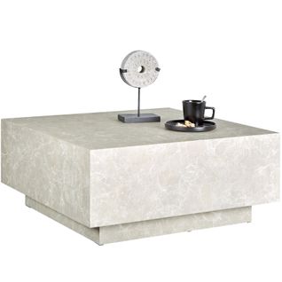 Table Basse En Bois Mdf Sans Montage 80 X 80 X 35 Cm Aspect Travertin