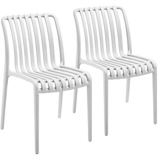 Lot 2 Chaises De Jardin Résistantes Intempéries Empilables Crème