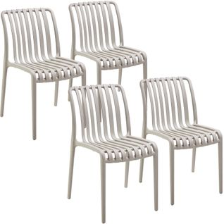Chaises De Jardin Résistant Aux Intempéries Et Aux Uv Taupe Ensemble De 4 Pièces