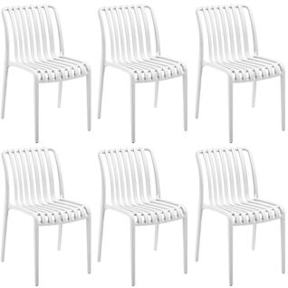 Chaises De Jardin Résistant Aux Intempéries Et Aux Uv Crème Ensemble De 6 Pièces