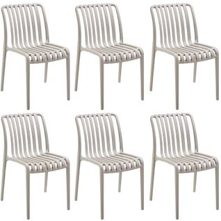Chaises De Jardin Résistant Aux Intempéries Et Aux Uv Taupe Ensemble De 6 Pièces