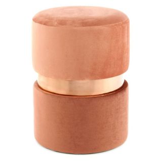 Pouf Rond Design "gipsy" 46cm Terracotta et Marron