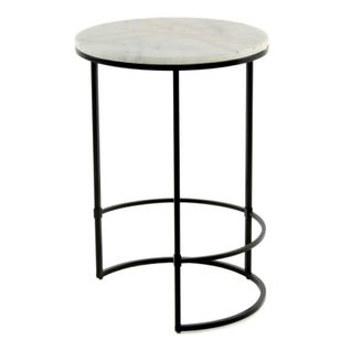 Table D'appoint En Marbre "louis" 64cm Blanc