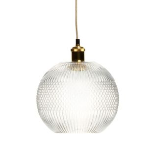 Lampe Suspension En Verre "neptun" 26cm Transparent