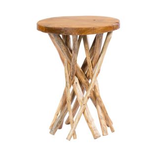 Table D'appoint En Bois "radix" 55cm Naturel Brillant