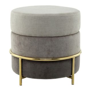 Pouf Design En Velours "matilda" 48cm Gris