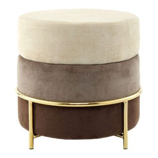 Pouf Design En Velours "matilda" 48cm Marron