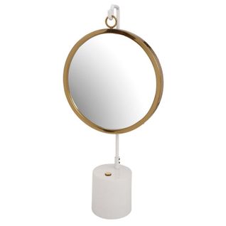 Miroir à Poser Rond "eleganca" 65cm Blanc et Or