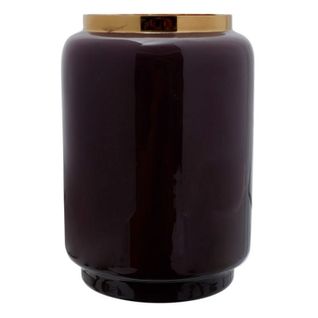 Vase En Fer Design "ulte" 20cm Violet et Or