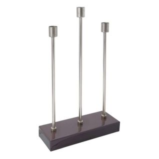 Bougeoir Design En Métal "isola" 39cm Violet et Argent