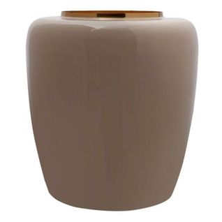 Vase Rond Design "tribuna" 36cm Taupe et Or