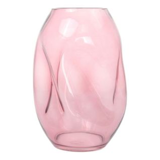 Vase Design En Verre Soufflé "diney" 25cm Rose