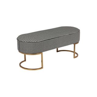 Banc Design En Velours "athea" 105cm Noir et Blanc