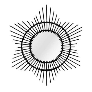 Miroir Mural Design En Rotin "aina" 70cm Noir