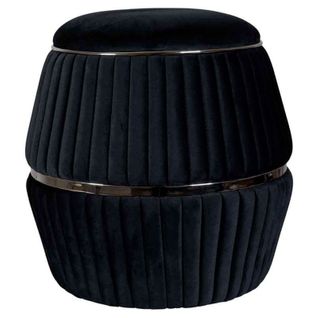 Pouf Rond Design "doric" 53cm Noir et Gris