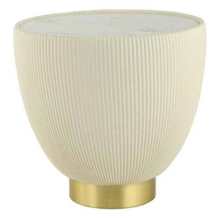 Table D'appoint Design "jokai" 47cm Crème et Or