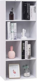 Bibliothèque Armoire. Etagère De Rangement. Meuble De Rangement. 50x30x118 Cm. Blanc