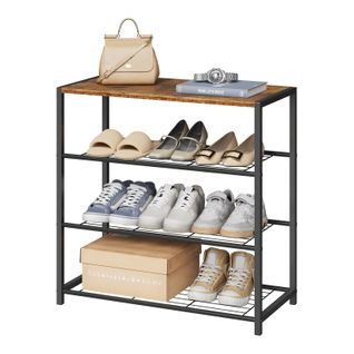 Banc à Chaussures Étagère à Chaussures.Meuble De Rangement.Environ 9 Paires Chaussures.MDF+Métal.‎