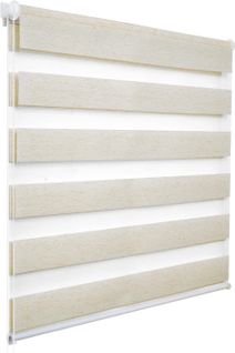 1 Pièce Store Enrouleur Double. Fixation Rapide Sans Perçage. Isolant Thermique.90x150cm.hêtre