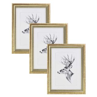 Set De 3 Cadre Photo. Or. 40x50 Cm.artos Style En Bois Et Verre.cadre Décoration Pour La Maison.