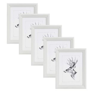 Set De 5 Cadre Photo. Blanc. 20x25cm.artos Style En Bois Et Verre.cadre Décoration Pour La Maison.
