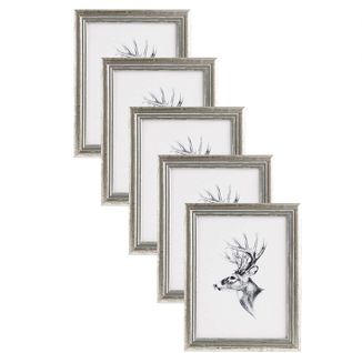 Set De 5 Cadre Photo. Argent. 20x25cm.artos Style En Bois Et Verre.cadre Décoration Pour La Maison.