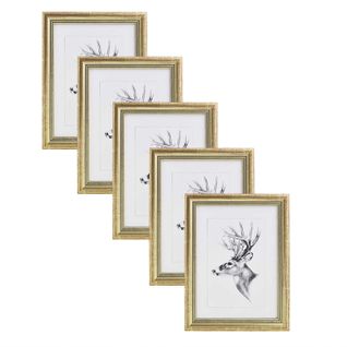 Set De 5 Cadre Photo. Or. 30x45cm.artos Style En Bois Et Verre.cadre Décoration Pour La Maison.