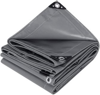 Bâche De Protection En Pvc. 4x6m Poids 500 G/m² Bâche Industrielle Couverture Étanche.gris Foncé
