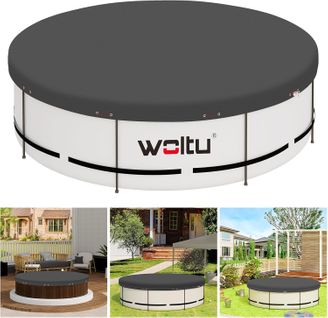 Couverture Piscine Ronde F420 Cm.convient Aux F320-360 Cm.anti-poussière En Pe 200g/m².