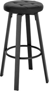 Tabouret De Bar Avec Siège Similicuir Pivotant-Pieds En Métal Avec Repose-pieds-Anthracite