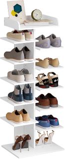 Étagère À Chaussures À 12 Niveaux. Meuble À Chaussures Blanc. En Bois D’ingénierie