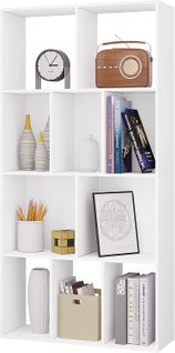 Étagère Rangement à 4 Niveaux Avec 10 Compartiments.bibliothèque En Bois.60x20x120 Cm.blanc