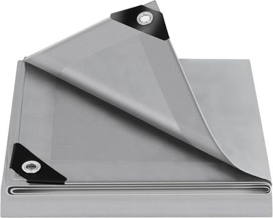 Bâche Protection Avec Oeillets,3x5m,pe 140 G/m²,imperméable Anti-uv,résistante Aux Déchirures,gris